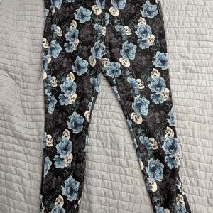 Torrid Black and Blue Floral Leggings
